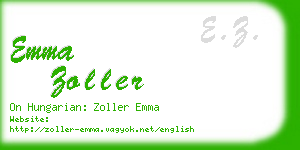 emma zoller business card